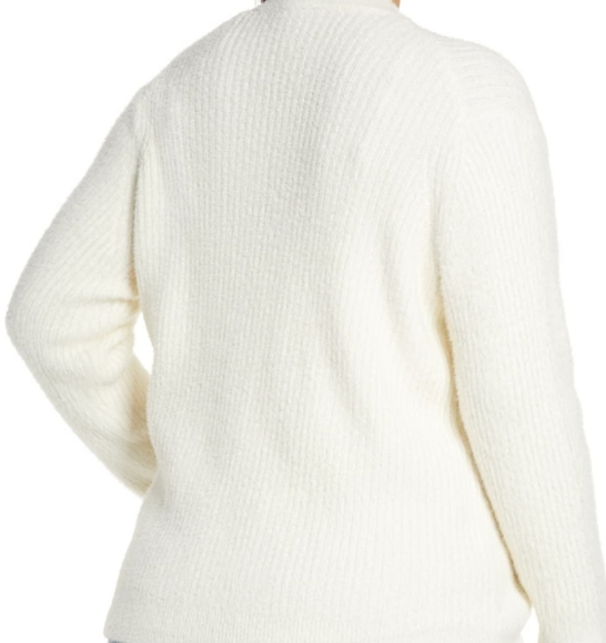 1.State Zip Front Eyelash Bomber Sweater - Picture 11 of 12